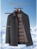 2025 Winter High-End Men's Wool Coat with Detachable Down Liner - Double-Sided Casual Jacket for Middle-Aged and Elderly