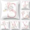 Ins Nordic Pillowcase Design Pink Letter Cushion Pillowcase Car Sofa Waist Design Home Furnishing
