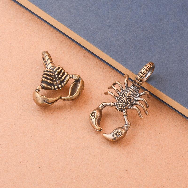 8g Solid Brass Scorpion Statue Miniature Figurines Vintage Brass Animal Sculpture Decorative Home Decoration Desk Ornaments