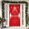 Colorful Christmas Door Casing Stretchy Fabric Curtain 200x90cm Festive Hanging Cloth Sticker For Holiday Season Home Decoration