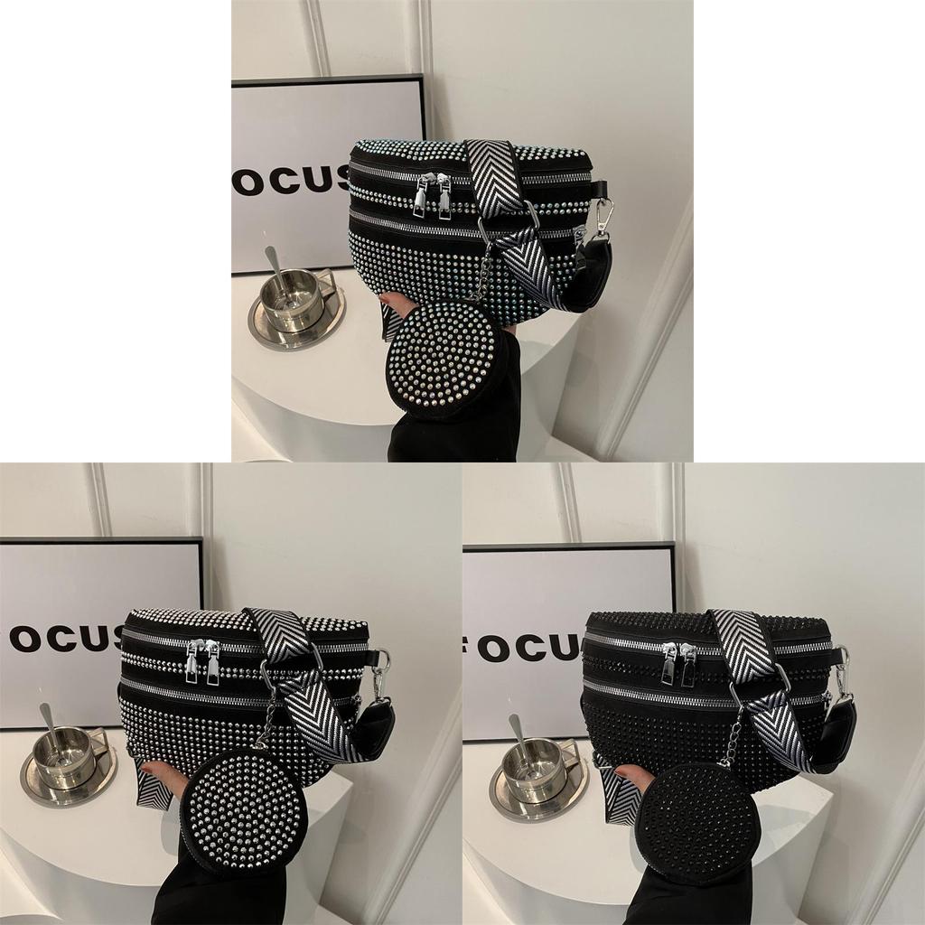 Korean Fashion Saddle Bag With Sewn Detail And Polyester Lining For Street Style Outfits