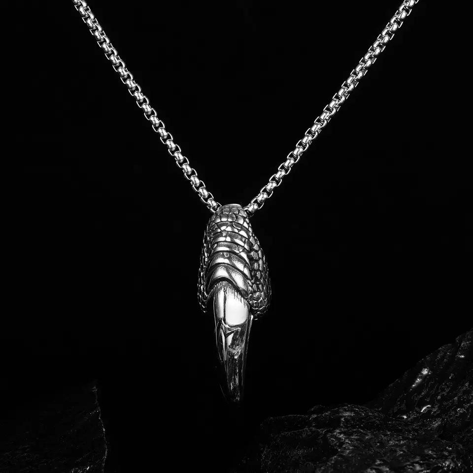 New Necklace Domineering Men's Eagle Claw Retro Pendant