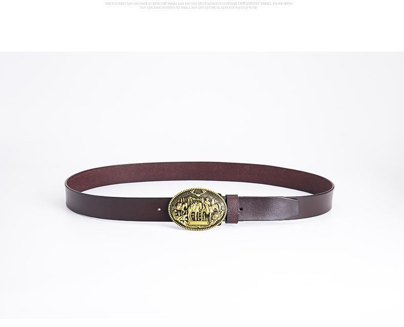 Men's Trendy Western Cowboy Genuine Leather Belt - Retro Punk Style, Perfect for Formal Wear or Birthday & New Year Gifts.