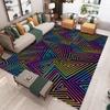 Schwarzer Geometrischer Abstrakt Teppich Wohnzimmer Zuhause Großer Schlafzimmerteppich Leichter Luxus Sofa Couchtisch Rutschfeste Bodentuch Dekoration