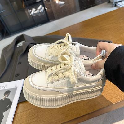 Biscuit Shoes Women's  Spring New Muffin Thick Bottom Increased Casual All-match Small White Shoes