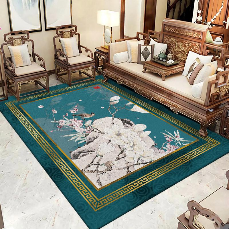 New Chinese Style Carpet Living Room Floor Mat Coffee Table Sofa Bedroom Bedside Carpet Large Area Carpet