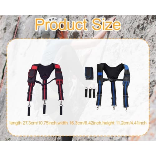 Fulimr Work Suspender Belt, Tool Belt Suspenders, Adjustable, Comfortable Padded, with Detachable Phone Holder for Electricians, Carpenters, and Elect