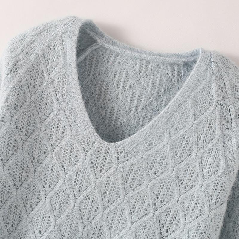 Maglione in cashmere da donna Qinghe cashmere 30% cashmere 30% visone 30% lana 10% nylon Maglione in cashmere spesso da donna autunno e inverno morbido e caldo