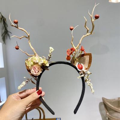 Mori Style Reindeer Antler Headband - Christmas Fairy Hair Accessory for Adults
