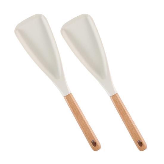 Silicone Spatula with Wood Handle Heat Resistant Multifunction Spatula Non Stick Kitchen Utensil for Cooking Mixing Baking