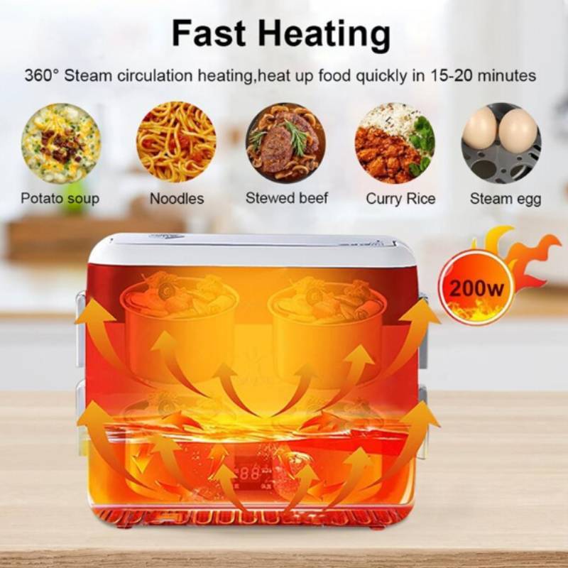 Electric Heated Lunch Box With Removable Inner Pot For Office Use