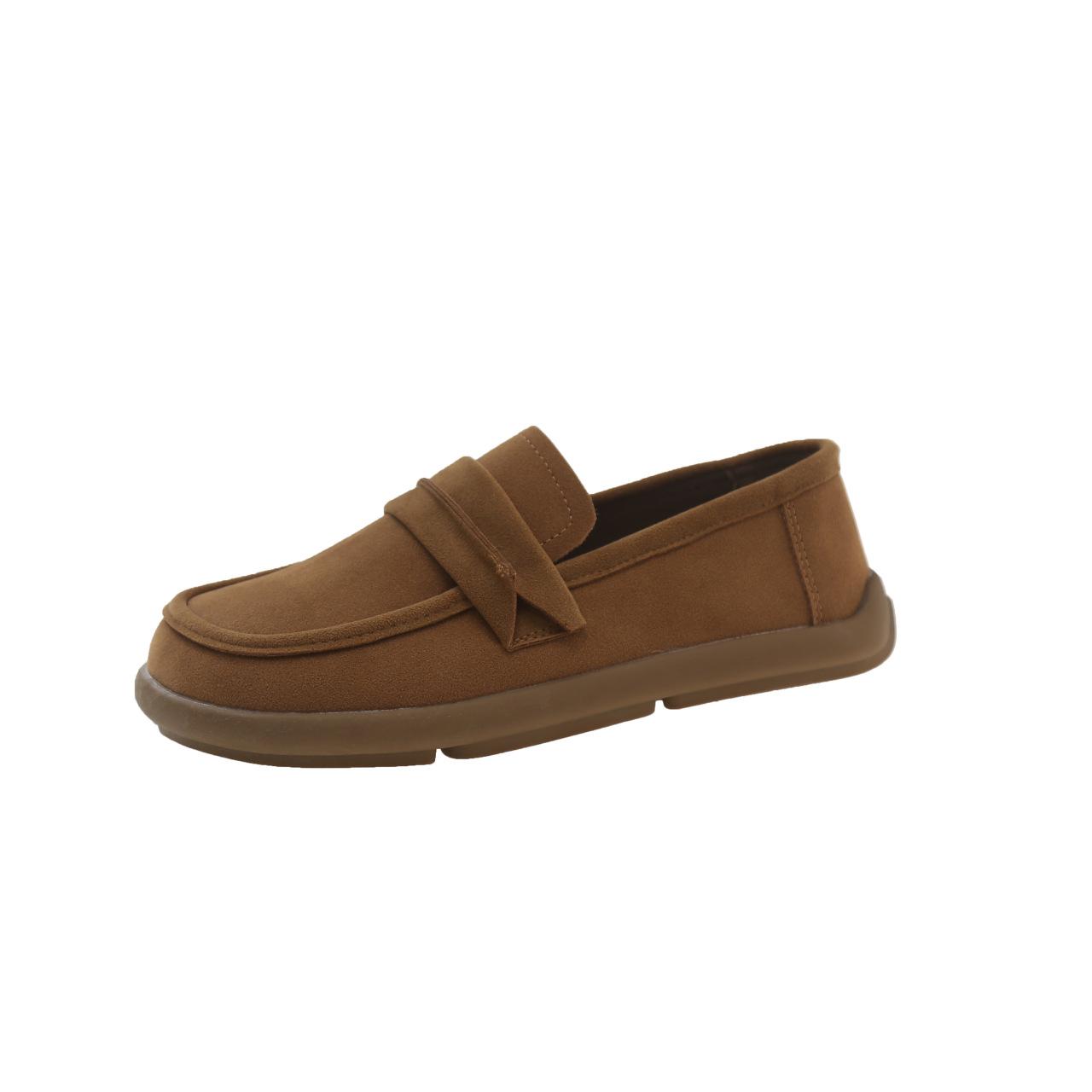 

Неглубокое горло с плоским дном и круглым носком женские ретро матовые кожаные туфли Doudou 2024 новые повседневные модные туфли с мягкой подошвой 35