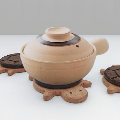 Solid Wood Insulation Mat Wooden Turtle Shape Heat Resistant Mat Tea Coffee Cup Kettle Insulation Pad Home Office Supplies