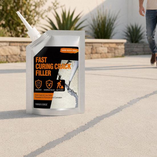 Betonrisse Füller, Selbstnivellierendes Zementrissreparatur-Set, Hohe Elastizität und Schnelltrocknend, Wasserdichter Dichtstoff für Auffahrt, Gehweg, Terrasse,