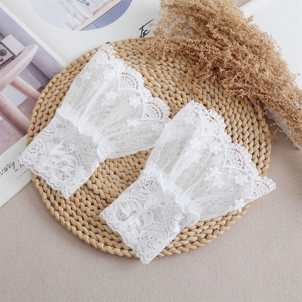 Double Layer Lace Fake Cuffs Flower False Cuff Sleeve Elastic Sleeve Cuffs  Women's Daily Wear