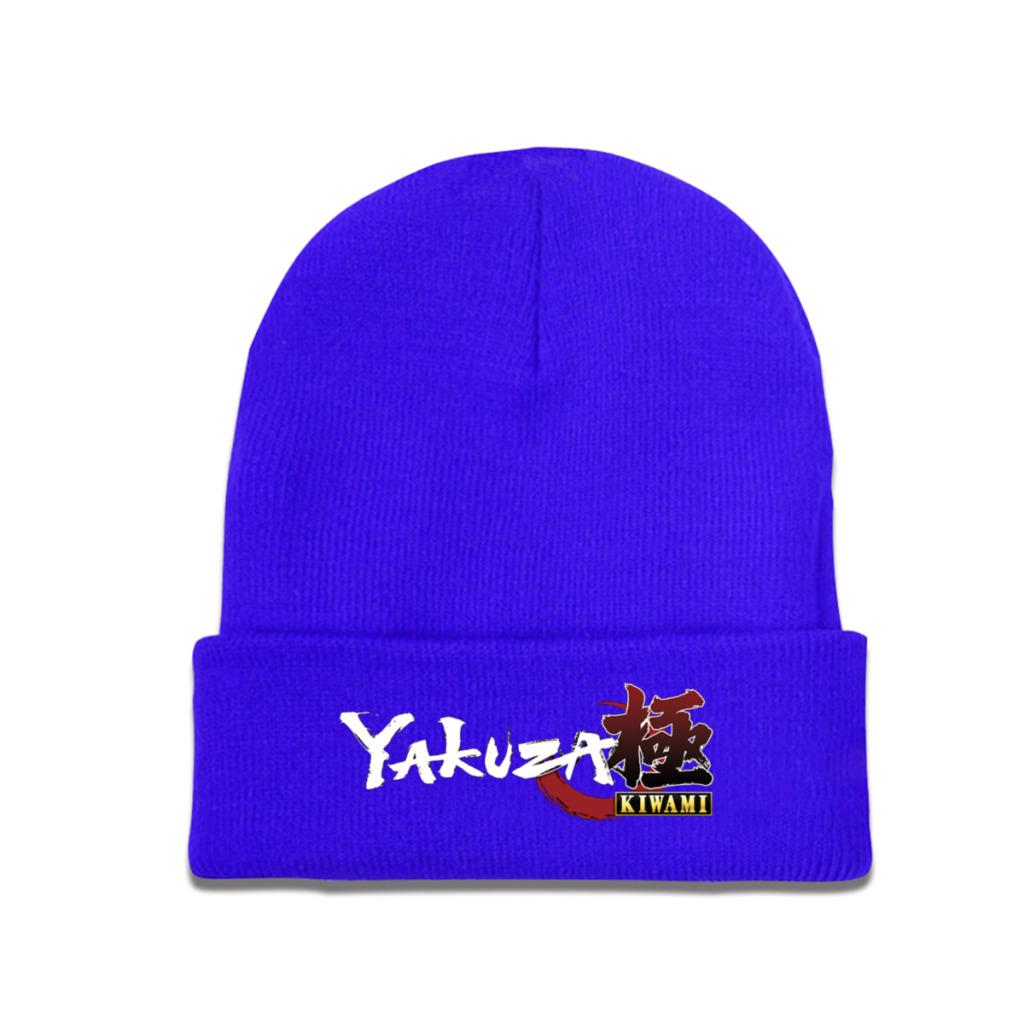 Yakuza Kiwami Örme Kapaklar kadın Unisex Skullies Beanies Kış Şapka Japonya Ejderha Gangster Video Oyunu Hip Hop Kavun Kap