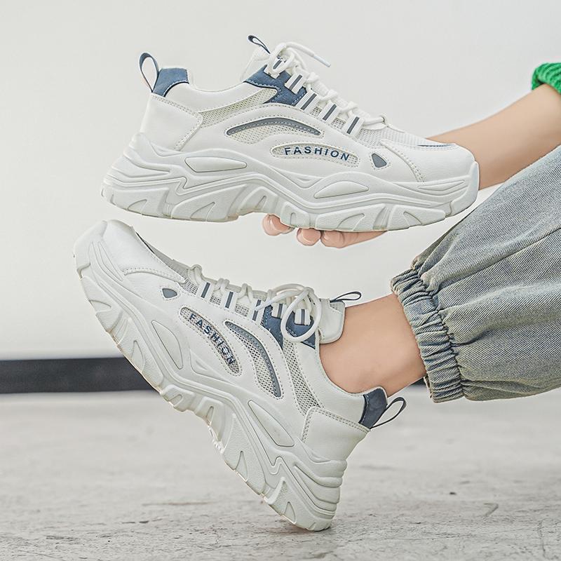 Sports Casual Shoes Fashion Simple Street Clunky Sneaker Comfortable Wear-Resistant Lace-Up Men Shoes Sport Shoes Free Shiping