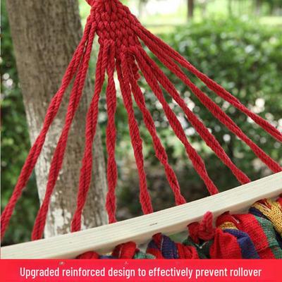 Anti-Rollover Double Canvas Hammock: Versatile for Indoor & Outdoor Use