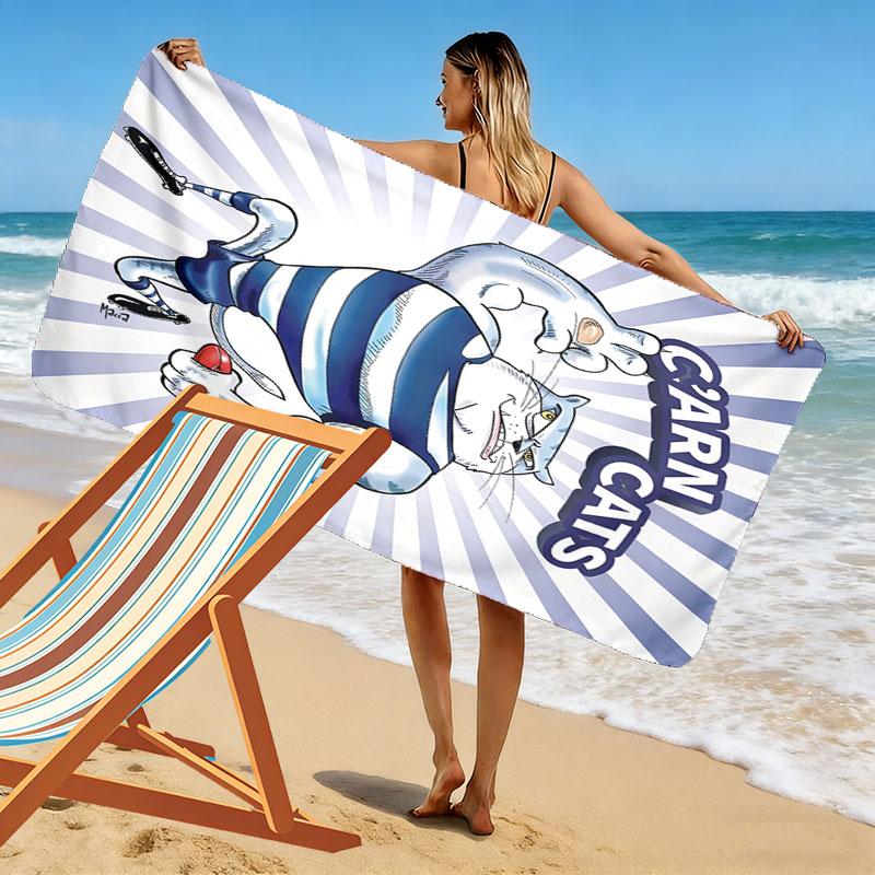 Geelong Champions Print Beach Towel, Large Soft Quick Dry Towel for Beach Camping Swimming