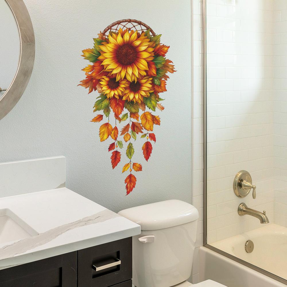 Creative Autumn Sunflower Dreamcatcher Bedroom Background Wall Sticker Home Decor