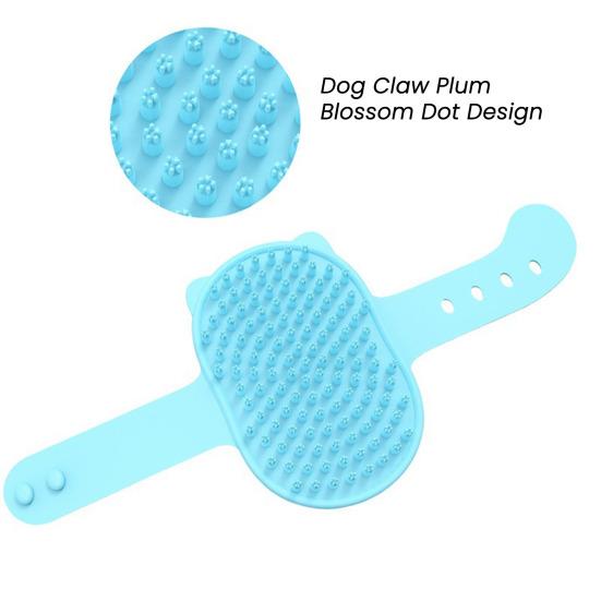 Dog Grooming Brush Pet Shampoo Bath Brush Soothing Massage Rubber Comb with Adjustable Ring Handle for Long Short Haired Cats Dogs