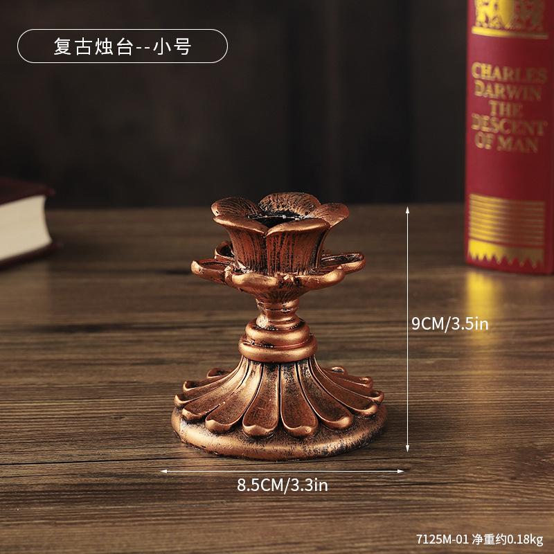 Carved Resin Candlestick Holder for Home Decoration - Candlelight Dinner Atmosphere Prop Ideal for Restaurant Bar Bedroom