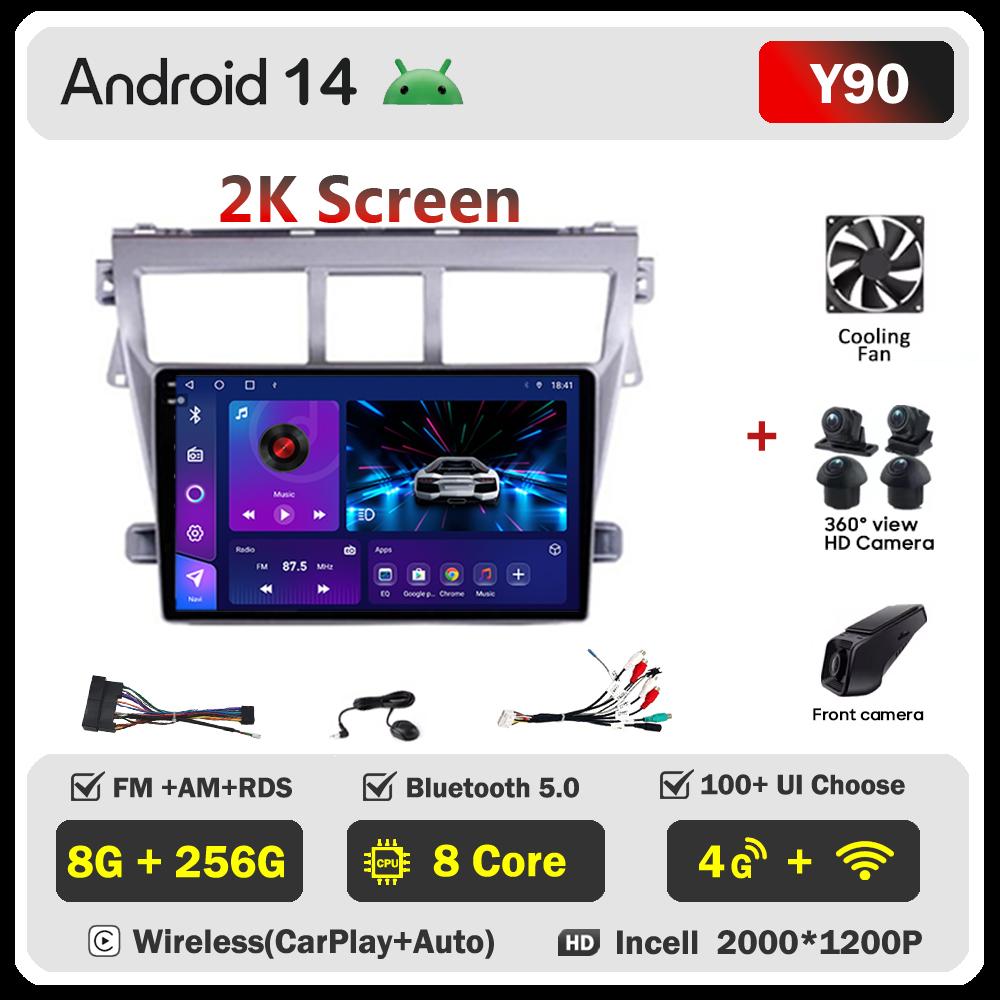 For Toyota Vios Yaris 2007 2008 -2012 Car Radio Player Car Carplay Screen Autoradio Mirror Link Car Intelligent Systems 8 Core