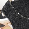 Women's Beaded Wool Blend Layered Vest