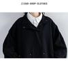 2025 Spring Harajuku BF Style Women's Black Cardigan Jacket - Thin, Boyfriend Fit for Spring/Autumn