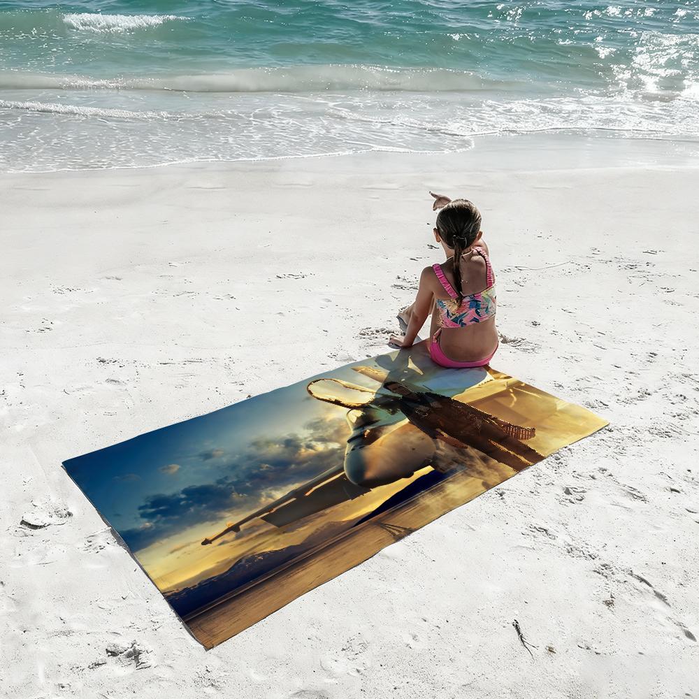 Film T-Top Gun M-Maverick Towel Soft Lightweight Anti-Sand Large Beach Towel Quick-Drying Bath Sports Family