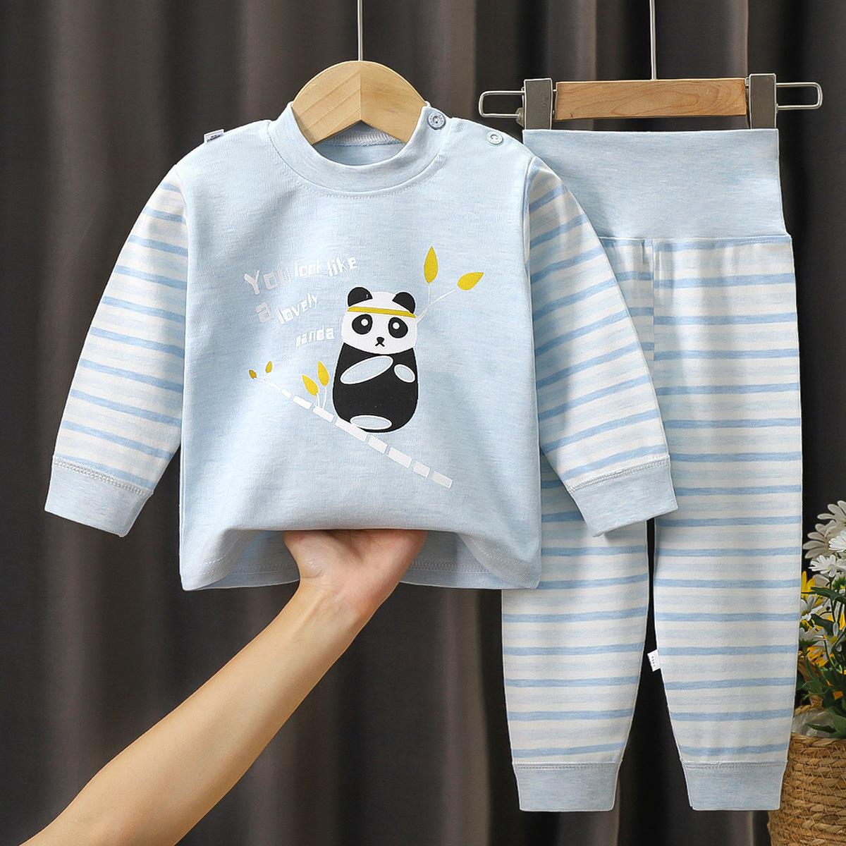 

Детский комплект нижнего белья из цветного хлопка с высокой талией и защитой живота, пижама для малышей 0-6 лет 100cm