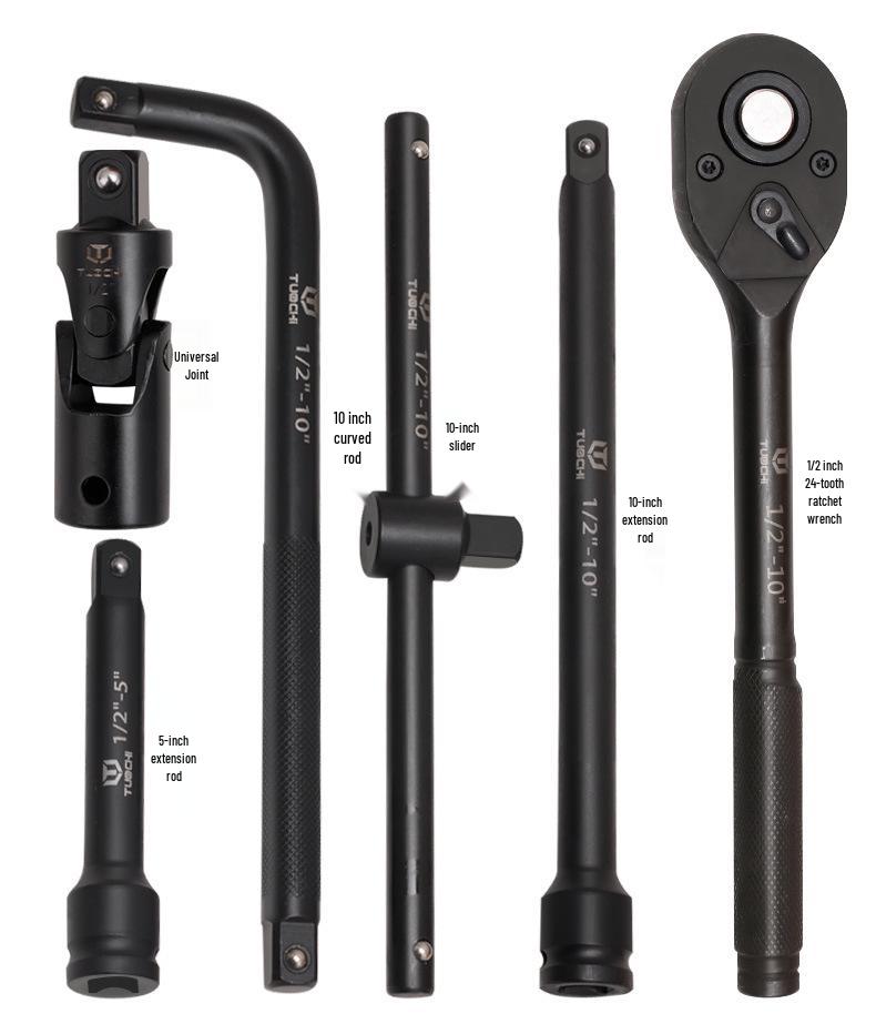 24-Piece 1/2 Hex Extended Air Impact Socket Set: Heavy-Duty Pneumatic Torx Wrench