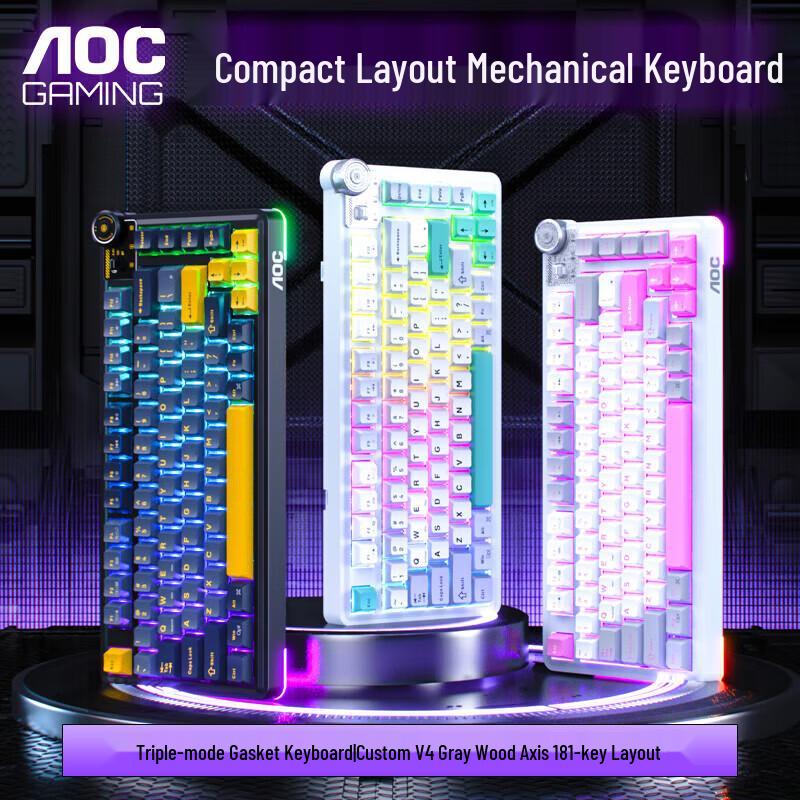 AOC GK655 Triple-Mode RGB Hot-Swappable Mechanical Keyboard