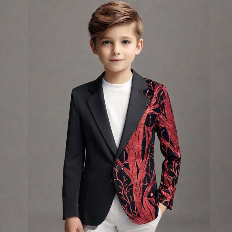 Jungen Glitzer Schimmernder Lässiger Blazer - Trendige Leichte Luxusjacke