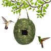 Handwoven Straw Birdhouse - Terrace Natural Nest Box with Straw Roof, Durable Indoor/Outdoor Birdcage, Suitable for Bird Lovers