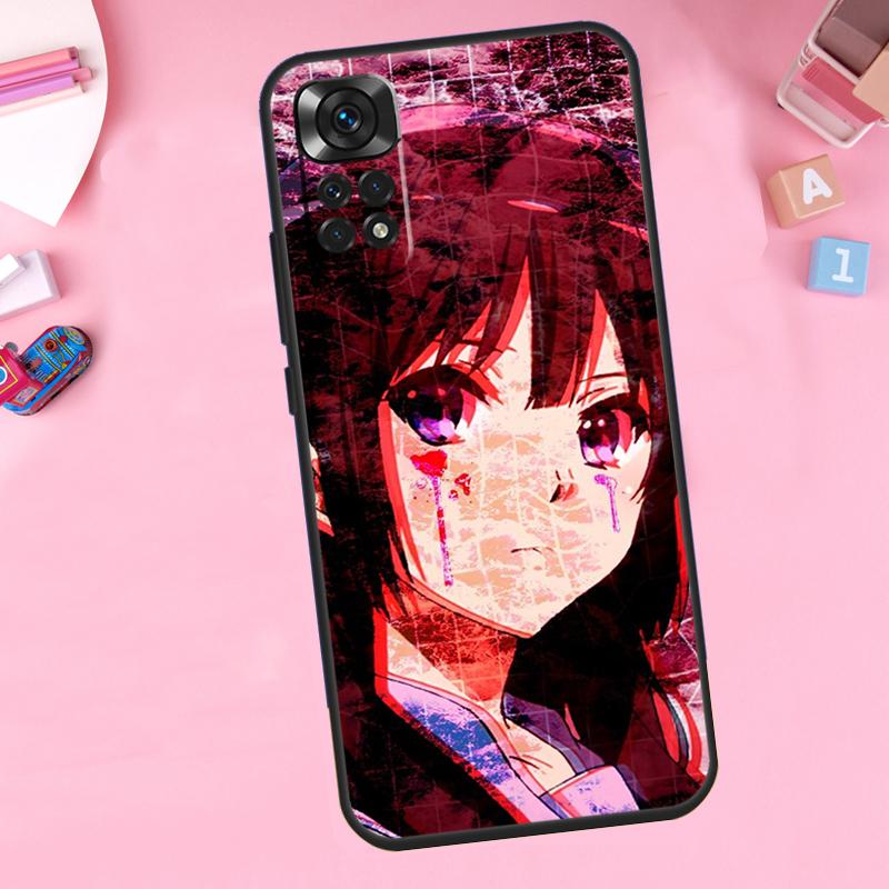 Sad Anime Aesthetic Senpai For Xiaomi Redmi Note 14 13 10 11 12 15 Pro Plus Phone Case For Redmi 15C 13C 12C 10C 14C 15