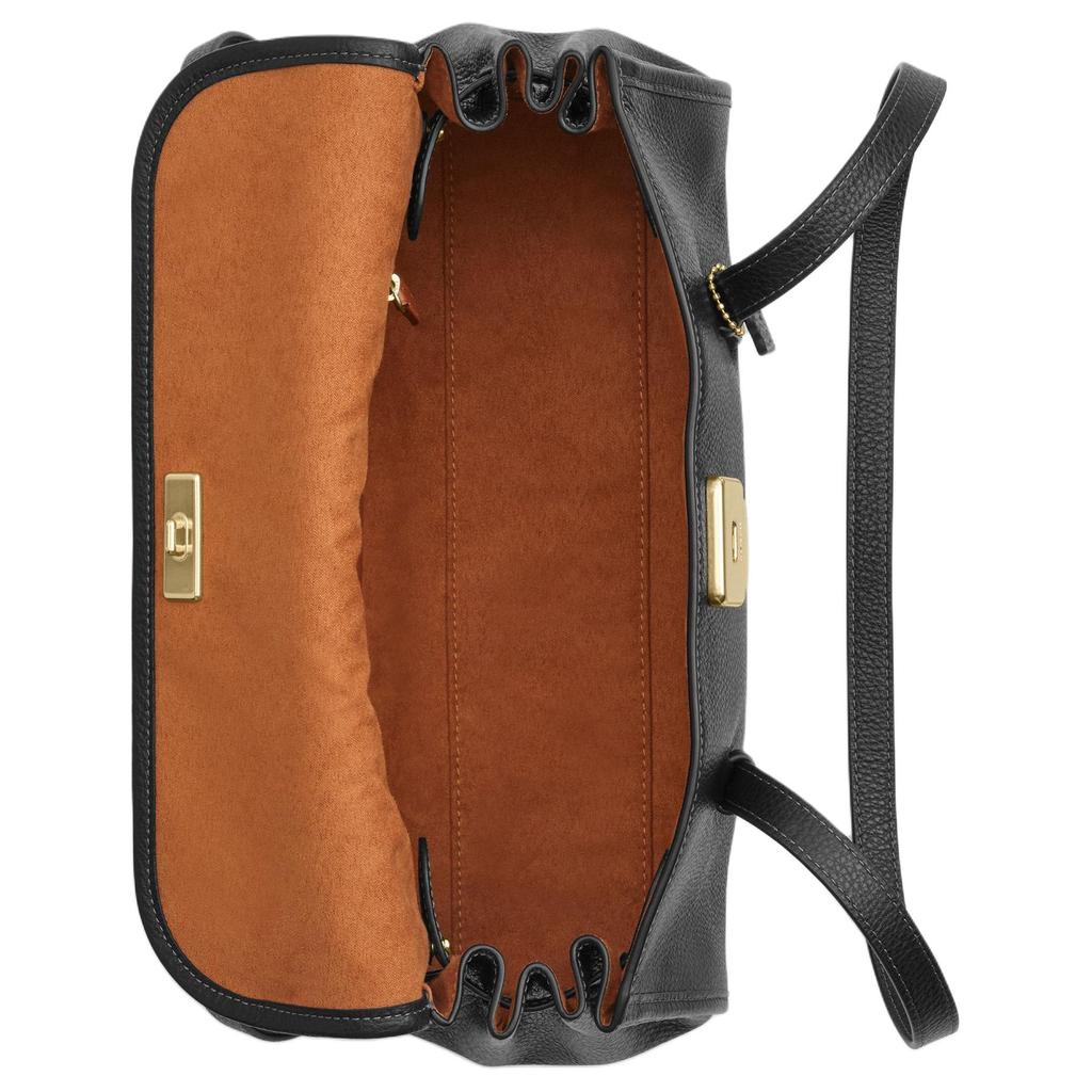 Coach Borsa a Spalla in Pelle con Design a Pattina Bridget 35 Grande Borsa a Spalla da Donna Nera CDB04-IMBLK