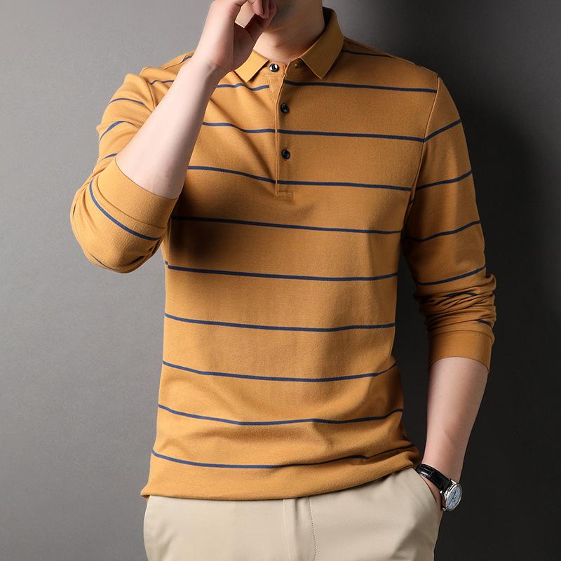 Полосатая мужская рубашка-поло — фото 7