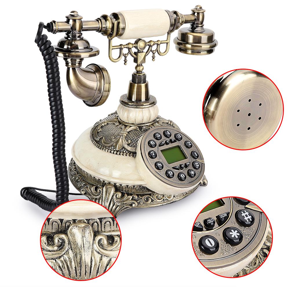 

Смола Белый Европейский Hands Free Спальня Архаичный Винтажный Идентификатор Вызывающего Телефона Для Дома