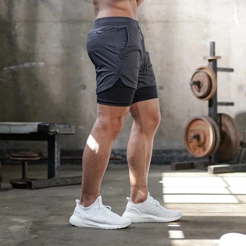 Men's 2-in-1 Quick-Dry Fitness Shorts for Gym and Running