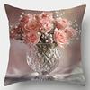 Vase of Pink Peonies On PillowSuitable for Sofa Car Bedroom Decorative Cushion Cover Pillow Cover