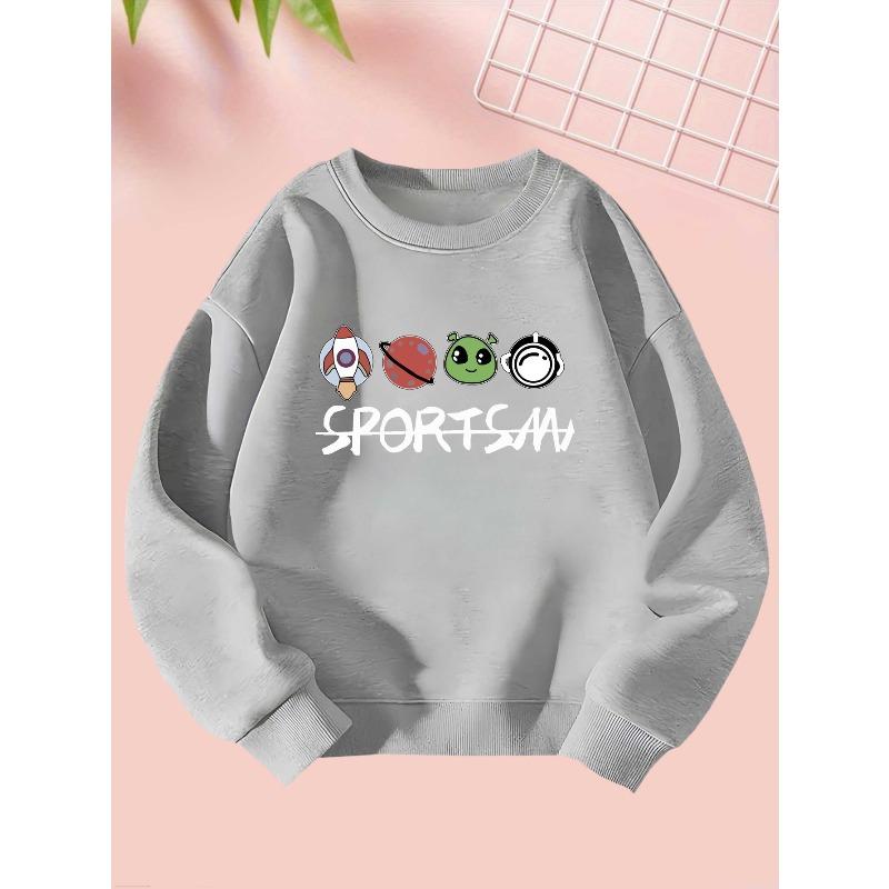 2025 9 29 Sportsm Girls Autumn And Winter Fashion Sweatshirt Creative Christmas Elements Casual Long Sleeve Sweatshirt Round Neck,