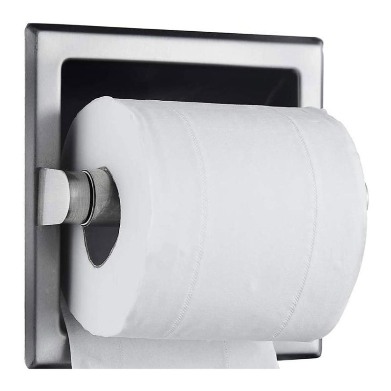 Contemporary Sturdy Stainless Steel Toilet Roll Holders Recessed Designs Portable Accessory for Elegant Bathroom