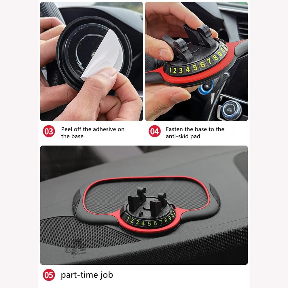 Tappetino antiscivolo multifunzionale 3 in 1 Supporto per telefono per auto Supporto per targa per auto Supporto per telefono antiscivolo per cruscotto