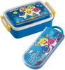 Skater Bento Trio and Antibacterial Made in Baby Shark TACC2AG Kids' Set, Chopsticks, Spoon, Fork, Cutlery, Easy-Opening Slide-Open Design, Japan,