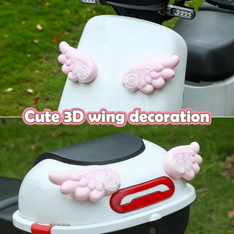 Removable Helmet Decoration Lovely Glowing Angel Devil Wings Stickers Easy To Install Motorcycle Motorbike Cycling Supplies
