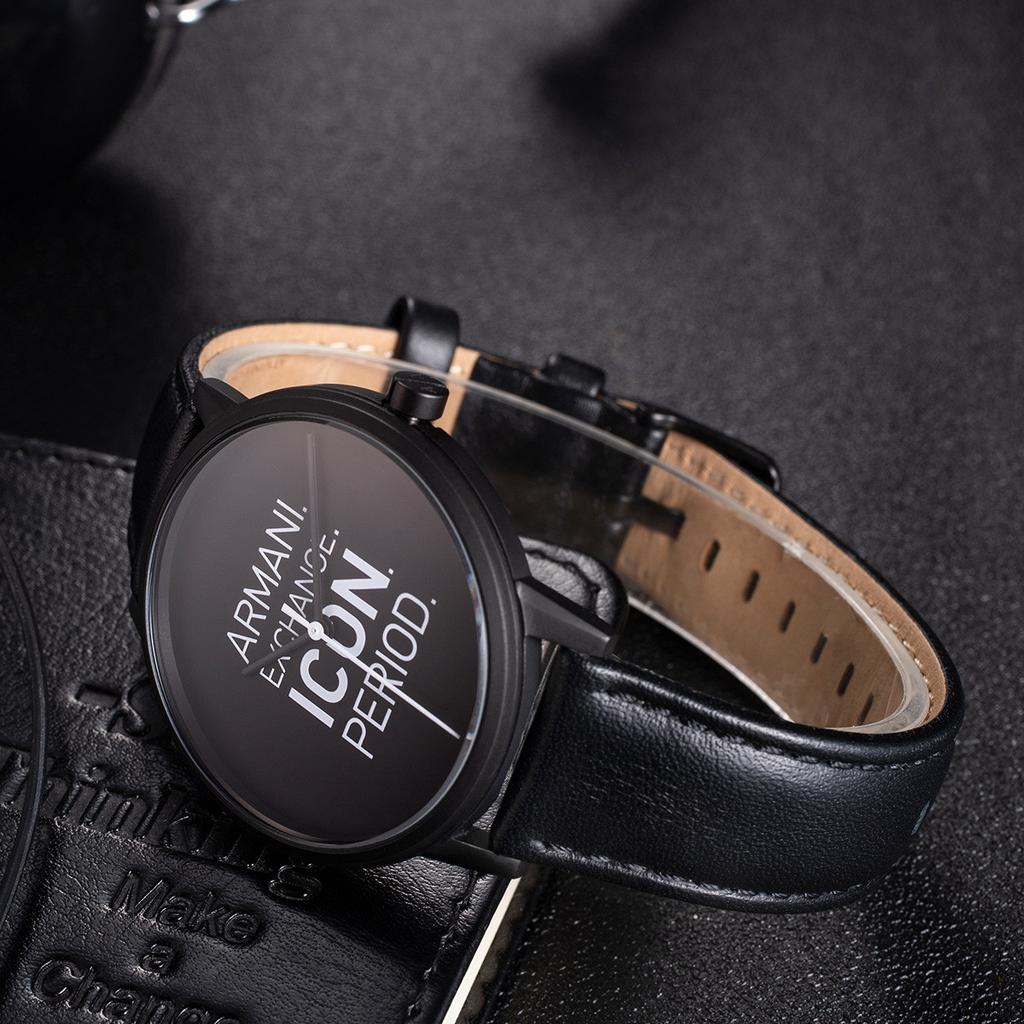 ARMANI EXCHANGEAE Wrist Watch Quartz Movement Leather Strap Black Dial Men's Watches AX2732