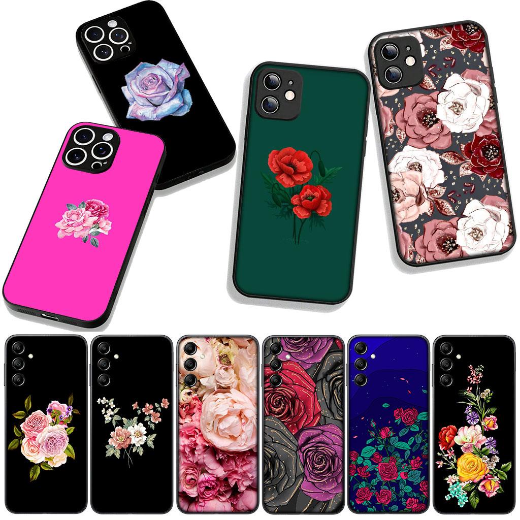 Cover for Xiaomi Poco F7 F6 F8 Ultra F5 X7 X6 X5 X3 NFC M7 M6 Pro C85 C75 C65 C71 C61 Coque Phone Case Rose Flower Peony