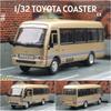 1/32 TOYOTA Coaster EX Toy Car Model Coach Lexury Bus MPV Diecast Miniature Van for Children Pull Back Collection Gift Boy Kid
