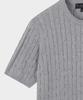 BROOKS BROTHERS Cotton Cable Crew Neck Short Sleeve Sweater (Grey) (Bbwrmo203Awfm)